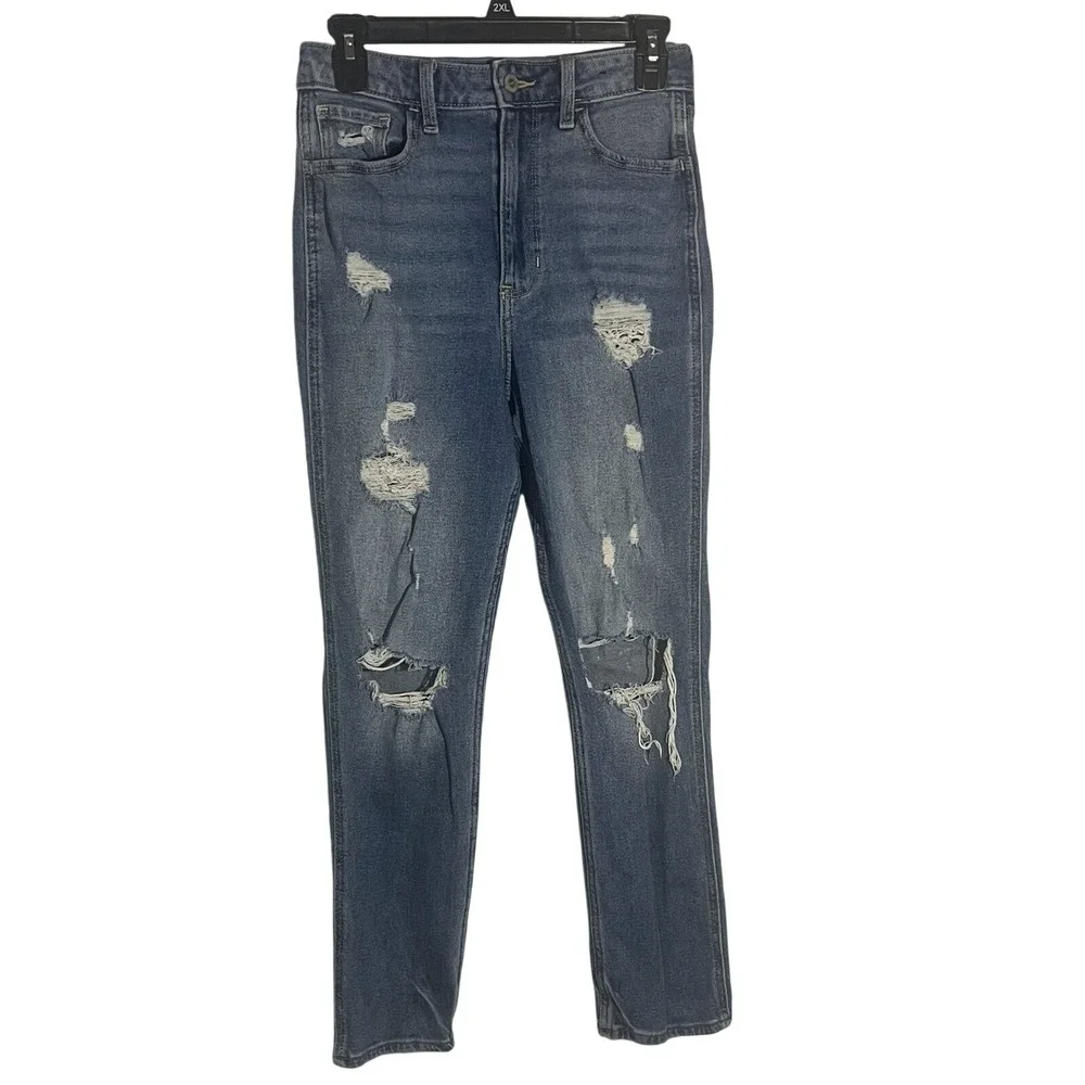 Hollister Ultra High Rise Mom Jeans 26 Distressed